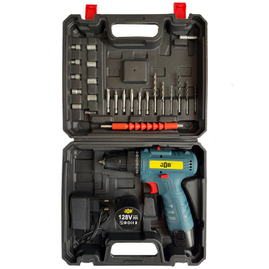 دریل پیچ گوشتی شارژی جاب مدل JB-128 POWER X مجموعه 40 عددی