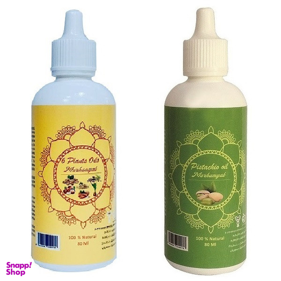 روغن تقویت کننده مو، مژه و ابرو مرهم یاب مدل پسته و شش گیاه حجم 80 میلی لیتر مجموعه 2 عددی