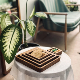 ظرف سرو طرح مربع مجموعه 5 عددی