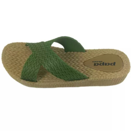 دمپایی روفرشی زنانه پاپا مدل حصیری کد M64 رنگ سبز