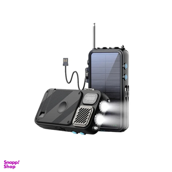 پاوربانک و اسپیکر و شارژر مغناطیسی پاورولوژی مدل PP049 Solar ظرفیت 16000 میلی آمپر ساعت