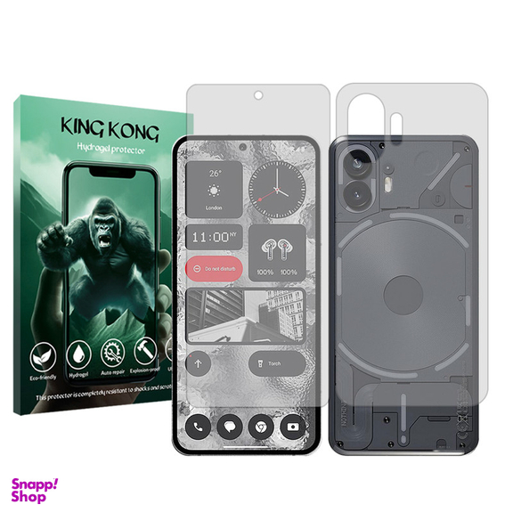 محافظ صفحه نمایش گوشی موبایل کینگ کونگ مدل Tough مناسب ناتینگ Phone 2 به همراه محافظ پشت گوشی