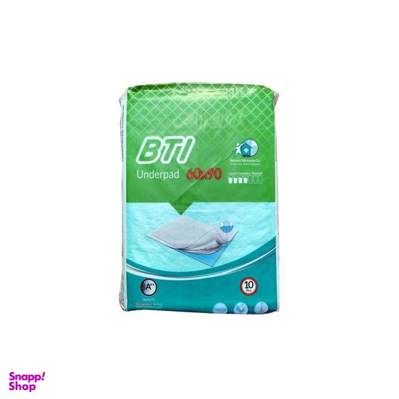 پد زیرانداز بیمار بی تی آی سایز 60×90 سانتی متر بسته 10 عددی
