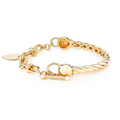 دستبند طلا 18 عیار زنانه میلی گالری طرح تیفانی بنگل کد MT1068