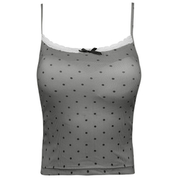 کراپ تاپ زنانه ماییلدا مدل پددار خال خالی کد 5301-6853 رنگ طوسی