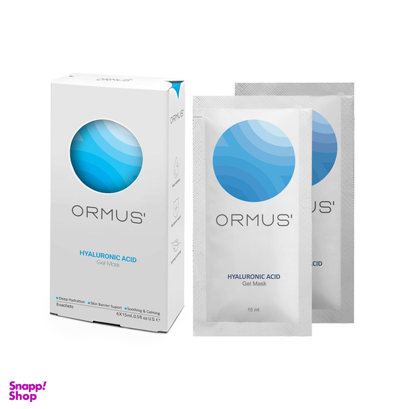 ژل ماسک صورت اورموس مدل هیالورونیک اسید حجم 15 میلی لیتر بسته 6 عددی