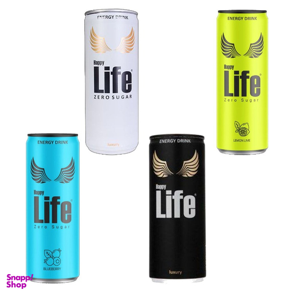 انرژی زا بدون قند هپی لایف حجم 250 میلی لیتر بسته 4 عددی
