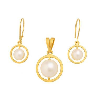 نیم ست طلا 18 زنانه عیار مدل مروارید کد Gs1030