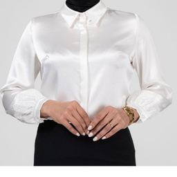 شومیز زنانه برنس مدل الیسا رنگ شیری