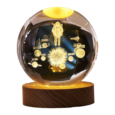 چراغ خواب مدل گوی کریستالی 3D طرح فضانورد