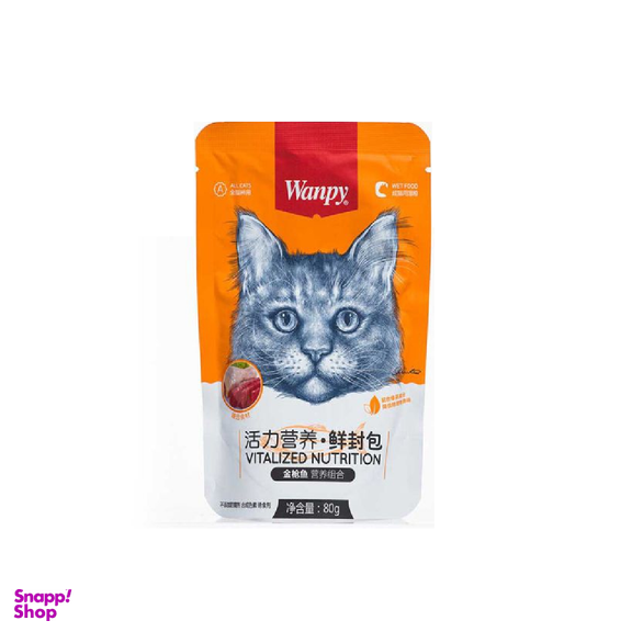 پوچ گربه ونپی مدل مرغ و ماهی کاد وزن 80 گرم
