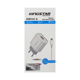 شارژر دیواری 18 وات کینگ استار مدل KW141A همراه کابل MicroUSB