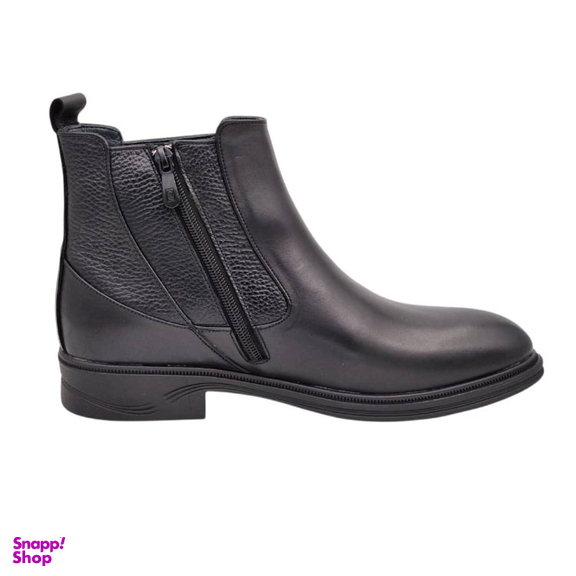 نیم بوت طبی مردانه چرم ریباری مدل Z11 رنگ مشکی