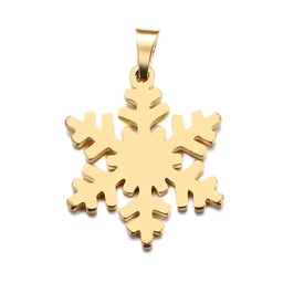 آویز گردنبند طلا 18 عیار زنانه وی وی گلد گالری طرح برف