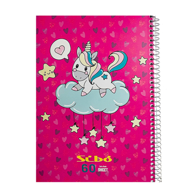دفتر مشق 60 برگ سیبومدل پونی طرح ابر سوار کد S1-74