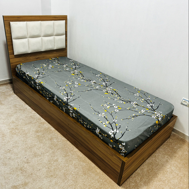 ملحفه ناتوسا مدل کشدار شکوفه یک نفره سایز 120×200 سانتی متر