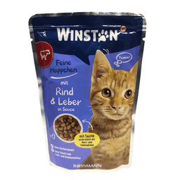 پوچ گربه وینستون با طعم گوشت گاو و جگر وزن 100 گرم