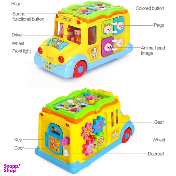 اسباب بازی موزیکال اتوبوس مدرسه هولی تویز مدل 796 Children Electric Bus Music Car