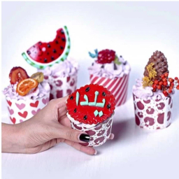 کاغذ کاپ کیک به گز طرح یلدایی بسته 12 عددی