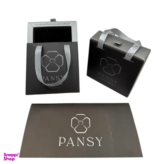 آویز گردنبند طلا 18 عیار دخترانه پانسی طرح کفشدوزک کد Nk103