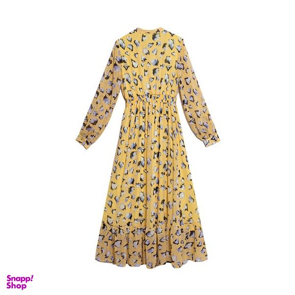 پیراهن زنانه برنس مدل تیام رنگ زرد