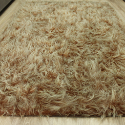 فرش فانتزی شاران هوم طرح خز پرز بلند مدل اسفنج دار زمینه نسکافه ای