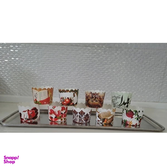 کاغذ کاپ کیک به گز طرح یلدایی بسته 12 عددی