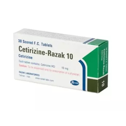 قرص سیتریزین 10 میلی گرم رازک بسته 30 عددی