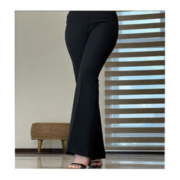 شلوار دمپا گشاد زنانه کد 4589 رنگ مشکی