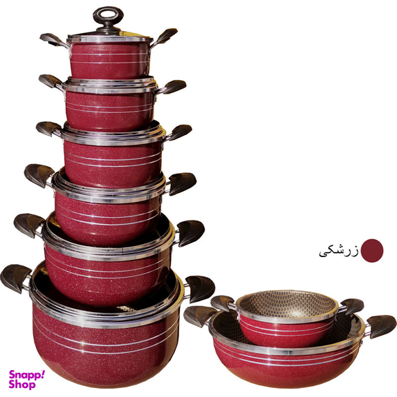 سرویس پخت و پز 14 پارچه هلنا طرح چدن مدل 55410