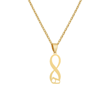 گردنبند طلا 18 عیار زنانه شمیم گلد گالری مدل بینهایت و حرف فارسی ه کد Z-89