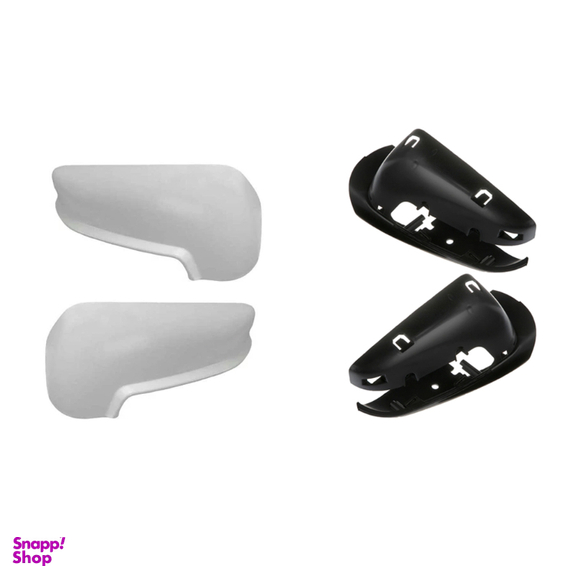 قاب و فلاپ آینه خودرو کالانیکس مدل FEL-PARSSEF-10434 طرح سفید مناسب پژو پارس مجموعه 4 عددی