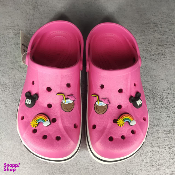 صندل زنانه طرح کراکس مدل پلاس رنگ سرخابی