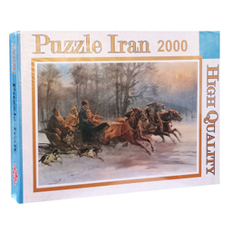 پازل 2000 تکه پازل ایران طرح کالسکه اسب در برف کد 102110-82