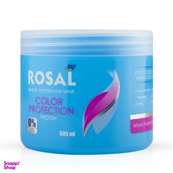 ماسک مو تثبیت کننده موهای رنگ شده و هایلایت رزال مدل بدون سولفات و پارابن حجم 500 میلی لیتر