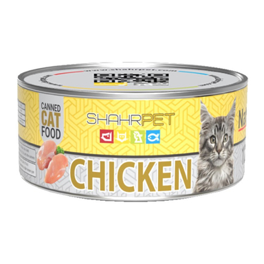 کنسرو نچرال گربه شهرپت مدل Chicken وزن 120 گرم