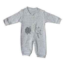 ست سرهمی و کلاه نوزادی مدل فیل و ستاره رنگ طوسی