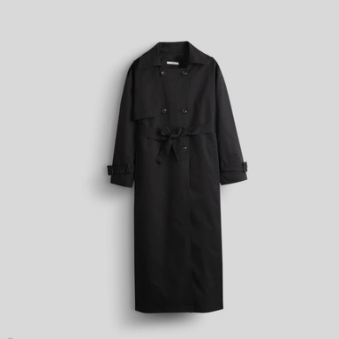 بارانی زنانه مدل GD-O-20733804 طرح ساده رنگ مشکی