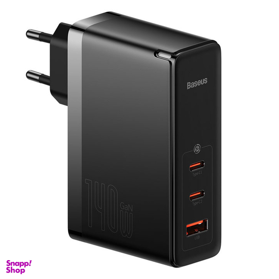 شارژر دیواری 140 وات 3 پورت بیسوس مدل CCGP100201 به همراه کابل Type-C طول یک متر