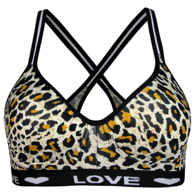 نیم تنه زنانه ماییلدا مدل کاپ اسفنجی بدون فنر پلنگی کد 5051