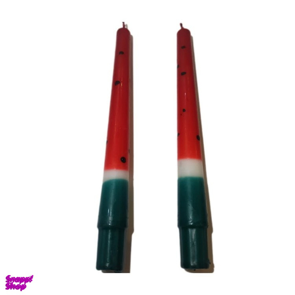 شمع قلمی مدل هندوانه یلدا مجموعه 2 عددی