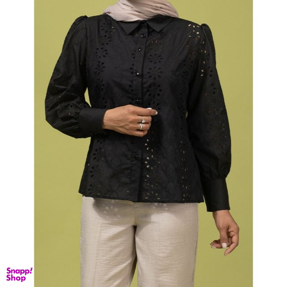 شومیز زنانه برنس مدل آرمینا رنگ مشکی