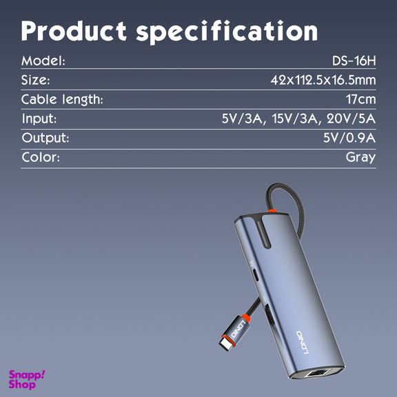 هاب 6 پورت Type-C الدینیو مدل DS-16H