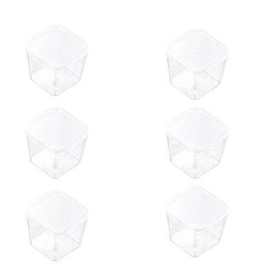 ظرف یکبار مصرف دسری درب دار آرما کریستالی شفاف 280 سی سی 6 عددی برنا