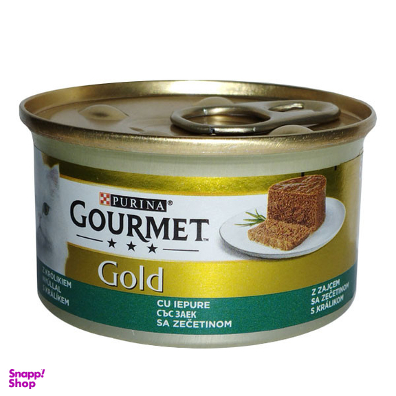 کنسرو غذای گربه گورمت پورینا مدل WITH RABBIT وزن 85 گرم