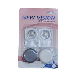 لنز چشم روزانه نیوویژن رنگ طوسی لنا دور مشکی وسط عسلی شماره 104 به همراه جالنزی