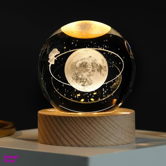 چراغ خواب طرح گوی کریستال مدل کره زمین سایز 2