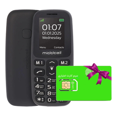 گوشی موبایل میدسل مدل M107 دو سیم کارت ظرفیت 32 مگابایت و رم 32 مگابایت به همراه هدیه (سیم کارت آرین تل همراه با بسته‌های رایگان)