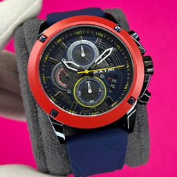 ساعت عقربه ای مردانه اکستری کد X6065-D رنگ قرمز سرمه ای