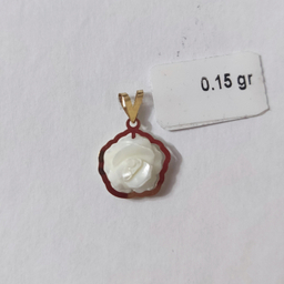 پلاک گردنبند طلا 18 عیار زنانه مدل گل رز سفید